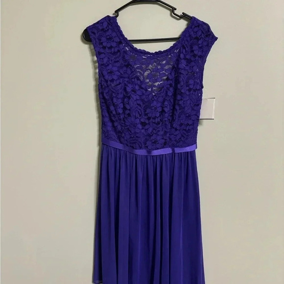 David’s Bridal Cap Sleeve Dress Size 6 Purple New Prom Formal Homecoming NWT - Picture 3 of 9
